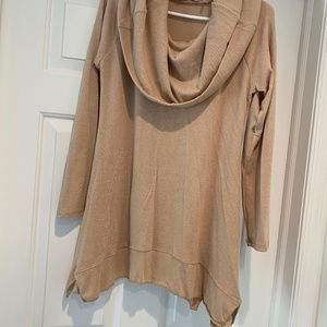 Soft Surrounding tan sweater with cowl neck